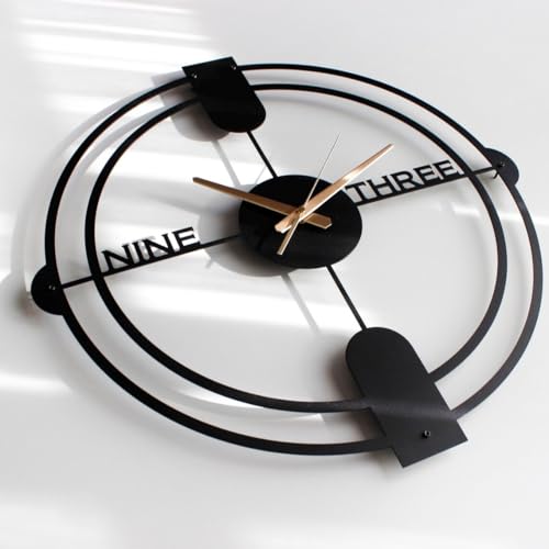 Image of Morden Metal Wall Clock for Living Room, Bedroom, Office, Kitchen, Stylish Wall Clock for Home and Hall, Designer Big Size Modern (DA-216, 60 CM)