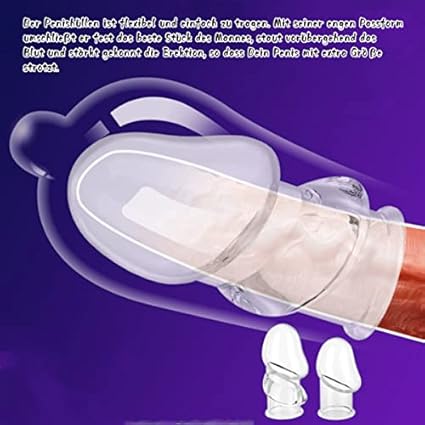 Fundas para Pene Extensión Vibrador, juguete sexual pene de silicona manga Puede aumentar la inserción de la erección y retrasar la eyaculación