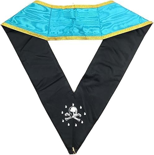 Past Worshipful Master Memphis Misraim French Regulation Collar - Sky Blue Moire