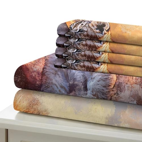 Housse de couette léopard microfibre 220x240 parure de lit fermeture éclair