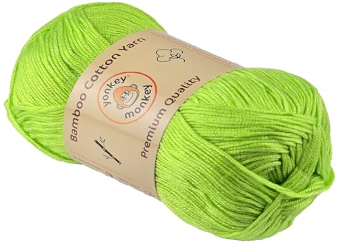 Image of 10-Pack of Yonkey Monkey 500 Grams Yarn - 70% Rayon derived from Bamboo, 30% Cotton - Imported (Subtle Green)