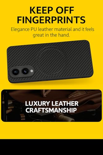 Image of Magnetic Real Carbon Fiber Case Cover for Samsung Galaxy S25 Edge 5G (2025), (Carbon Black with MagSafe)
