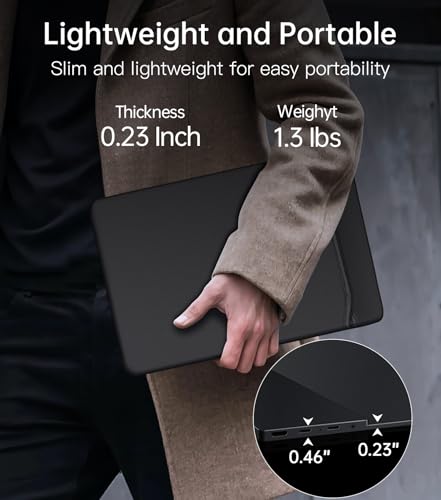 Image of 14 inch 4K Portable Monitor OLED, Touch Screen Monitor UHD 3840X2400p 100% DCI-P3 100000:1, USB-C HDMI Travel Monitor with Kickstand & Sleeve for Laptop Mac PC
