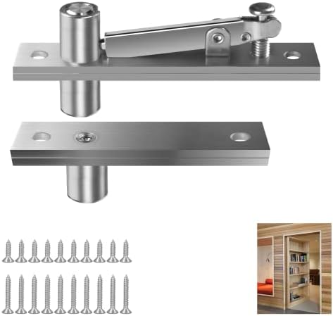 Aglehome Pivot Hinge,Hidden Door Hinge for Wood Secret Door Heavy Duty Door Pivot Hinges for Hidden Door Bookcase 360 Degree Rotation Stainless Steel Invisible Pivot Hinge System