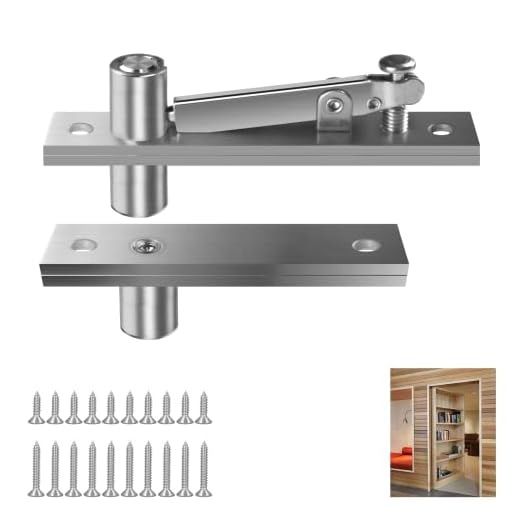 Aglehome Pivot Hinge,Hidden Door Hinge for Wood Secret Door Heavy Duty Door Pivot Hinges for Hidden Door Bookcase 360 Degree Rotation Stainless Steel Invisible Pivot Hinge System