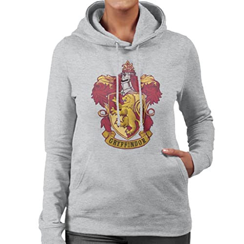 All+Every Harry Potter Gryffindor House Crest Women's Hooded Sweatshirt Heather Grey