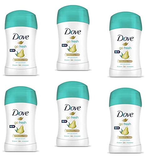 Dove Go Fresh Lote de 6 desodorantes roll-on, pera y aloe, 30 ml, 48 h, antitranspirantes