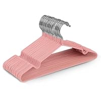 KEPLIN 20 Pack Premium Rubber Coated Metal Hangers - Heavy Duty - Space Saving Organiser Clothes Hangers For Wardrobes Coat Rack Rails (Black)