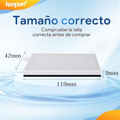 KEEPOW 12 Filtros Hepa para Cecotec Conga Excellence 1090/1099, Recambios para Conga 1790 Robot Aspirador, Accesorios Aspirador para Conga 1090, Eficiente Filtro Hepa Aspiradora para Conga 1090