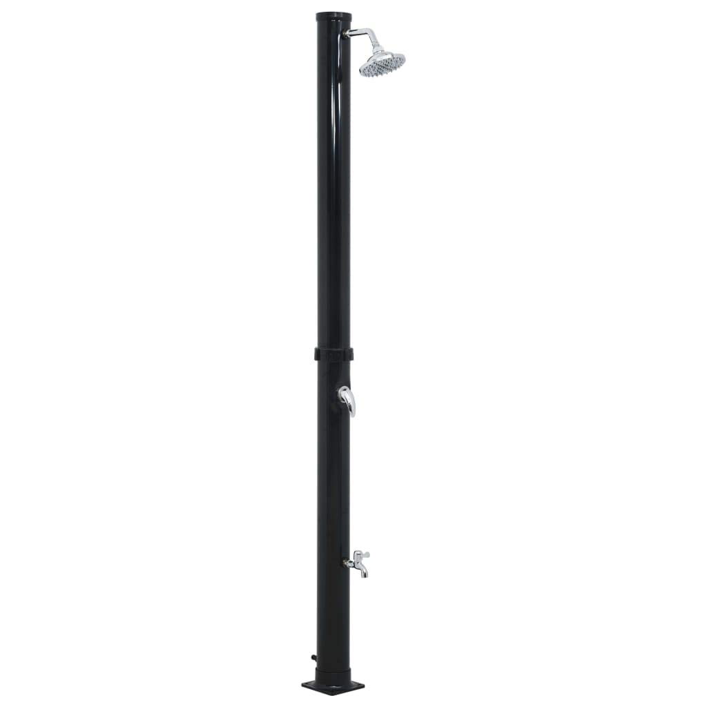 vidaXL Doccia ad Energia Solare Ecologica a Risparmio Arredi per Esterni Accessori Giardino Piscina Sauna Idromassaggio Nera 220 cm 20 L