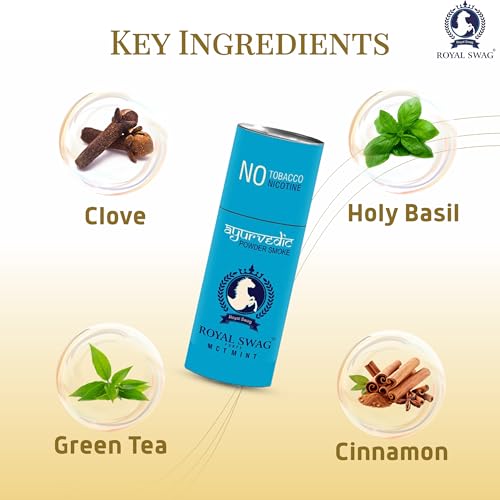 Image of ROYAL SWAG Ayurvedic & Herbal Cigarette, Combo Pack of Clove and Mint Flavour Smoke (50 Stick Each) Nicotine Free & Tobacco Free Cigarettes Helps in - (Pack Of 100 Sticks)
