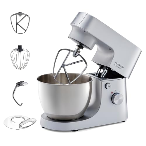 KENWOOD Stand Mixer Kitchen Machine HOMEBAKE 1400W with 5.0L Stainless Steel Bowl K-Beater Whisk Dough Hook KHH01.000SI Silver