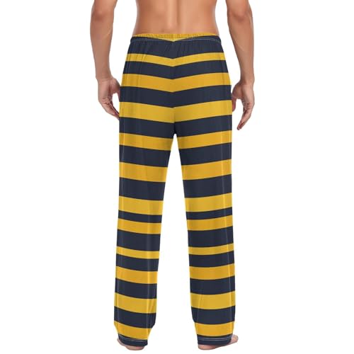 Yellow Black Stripe Pajama Pants Mens Lounge Pants Super Soft Men Pajama Bottoms with Pockets Drawstring2