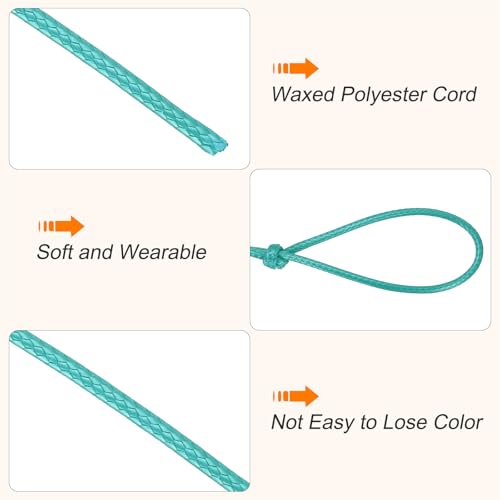 Cuerda de cuero sintético y cordón encerado para fabricación de joyas DIY 4