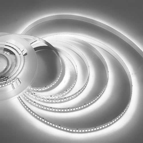 Image of SUYOOULIN LED Strip Lights, 66ft /20m SMD 2835 2400 LEDs Light Strips, 60000LM Flexible AC 110V Waterproof IP68 LED Ribbon, DIY Christmas Home Kitchen Indoor Party Decoration(White 6500K)