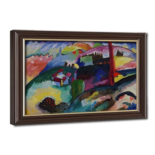 Impression sur toile Kandinsky paysage cheminée décoration murale cadre 20x30