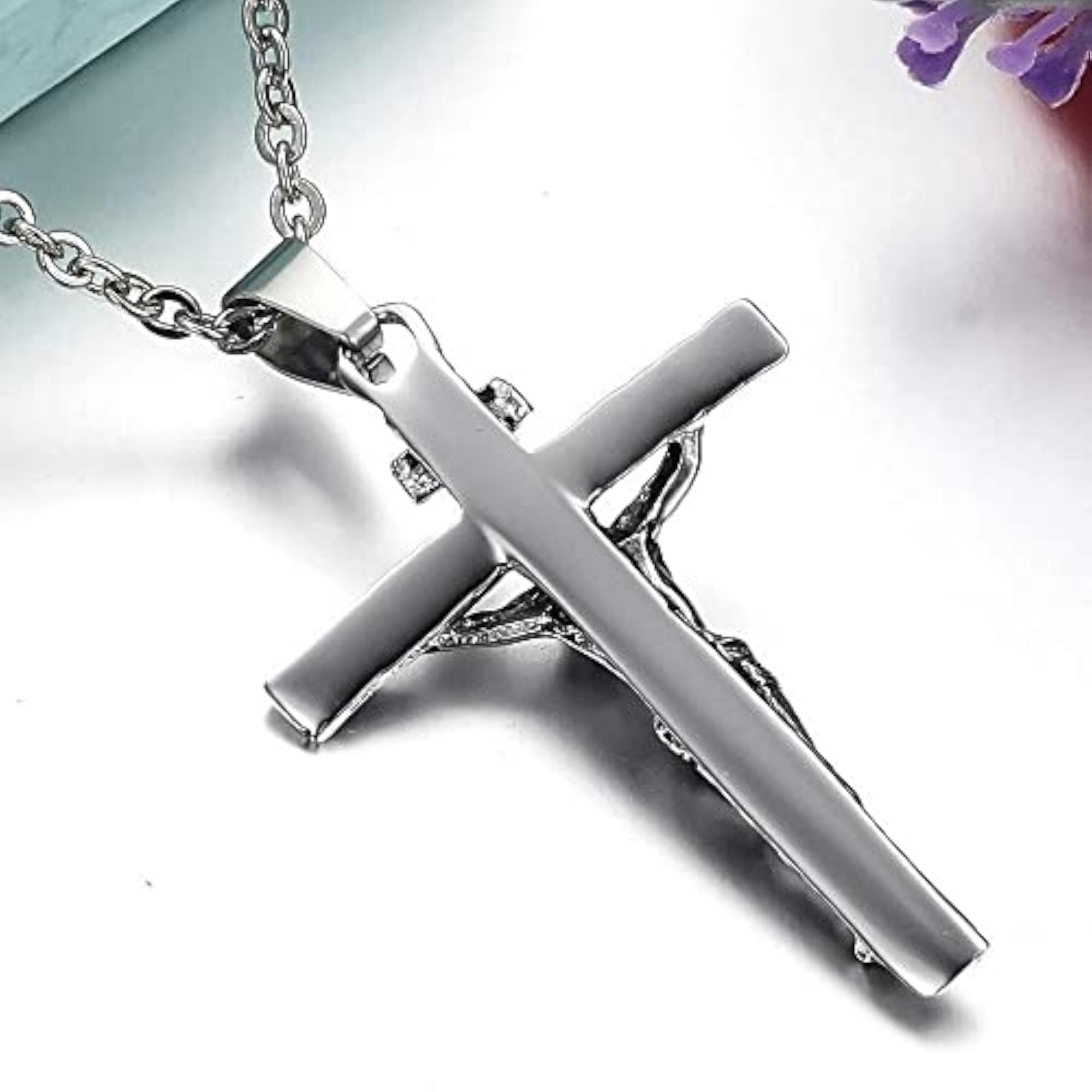 Women's Christ Pendant Necklace, Delicate Designer Gift