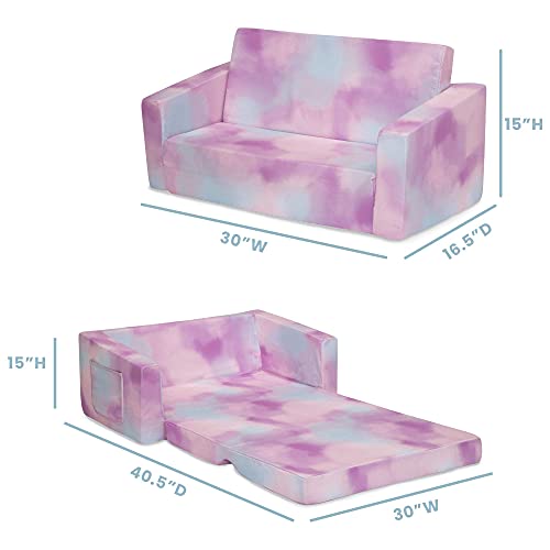 Delta Children Cozee Flip-Out 2-In-1 Convertible Sofa To Lounger For Kids, Pink Tie Dye #TOP5