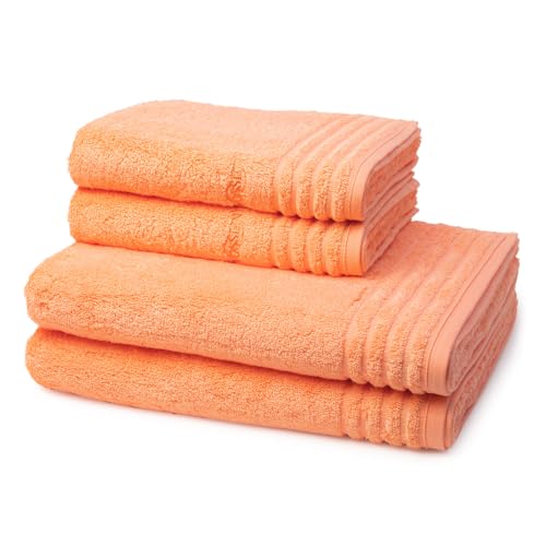 Vossen - 4 teiliges Frottier-Set - Vienna Style Supersoft (2 X Handtuch 2 X Duschtuch im Set) - 620 g/m2 - Baumwolle - Frottee - saugstark - weich und flauschig - Apricot