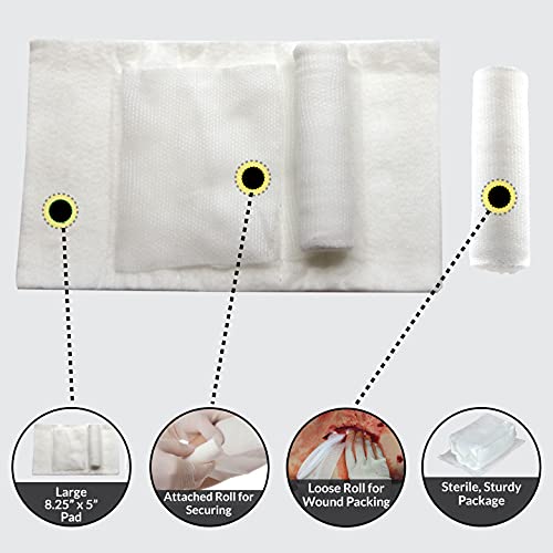 Ever Ready First Aid EverStop First Aid Blood Stopper Compress Multi-Purpose Wound and Trauma Dressing- 6 Pack - Image 3