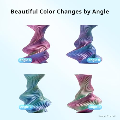 Image of ANYCUBIC Silk Tri Color Pla Filament, 3-in-1 Chrome Coextrusion Color Change 3D Printer Filament 1.75mm Dimensional Accuracy + /- 0.02mm, Silk Texture, 1KG Reusable Spool (2.2 lbs), Blue Green Purple