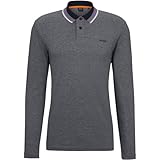 Regular Fit BOSS Herren Peoxfordlong 1 Poloshirt aus Baumwoll-Piqué mit Logo-Print Dunkelblau XL
