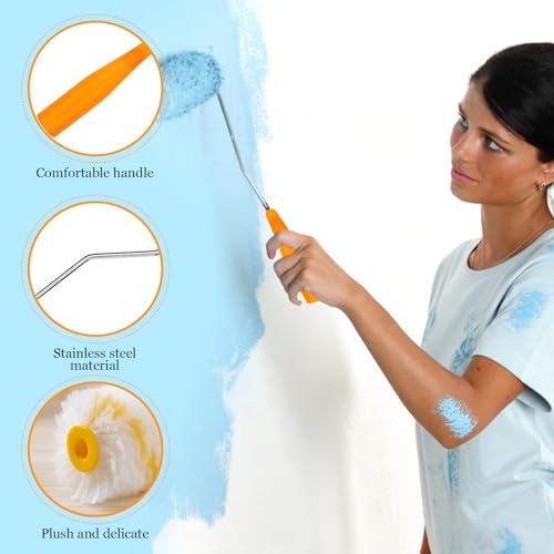 ChAusa 20Pcs Farbroller Klein 10cm Malerrollen Set Farbroller Wandfarbe Malerset Mini Farbroller Pinsel mit Gummigriffen, Farbwalzen Set für Familienzimmer Wand Architekturdekoration Malerbedarf