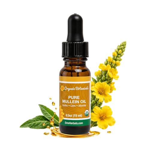 Pure Organic Mullein Oil – Organic Mullein Ear Oil Drops (0.5oz)