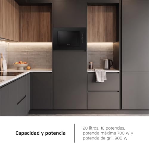 Miniatura 6 de Corberó Microondas Integrable Cmicg520glni Capacidad 20 L Potencia 700 W 10 Niveles Auto Menú Descongelar Temporizador 95 Min Control Táctil Color Negro