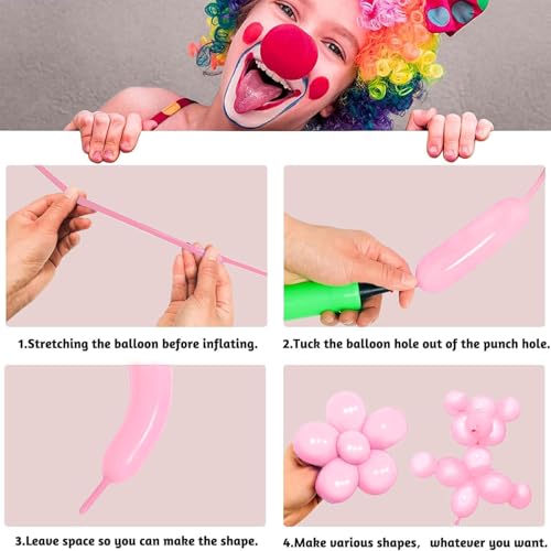 Image of Light Pink Long Balloons Premium 260 Twisting Animals Magic Balloons for Birthday Kids Wedding Party Supply 100pcs