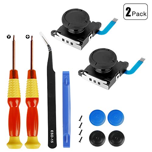 2-Pack 3D Joycon Joystick Replacement, Analog Thumb Stick Repair Kit for Nintendo Switch