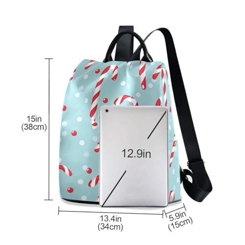 KLL Christmas Candy Fashion backpack for work lightweight bags for women backpack for Daily College Shopping with Pom-pom keychain3