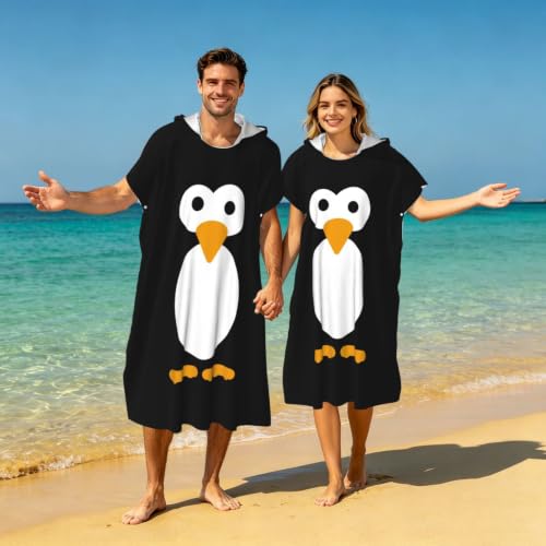 Peignoir à capuche pingouin séchage rapide pour plage - 8