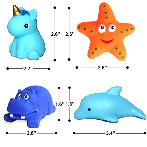 Geolinca Bath Toys, 8 Packs Light-Up Floating Pool Fun Unicorn Dolphin Toys, 7 Color Flashing Bathtub Water Toys For Baby Toddlers Kids Infants Boys Girls Animal Toy Set Colorful #TOP4