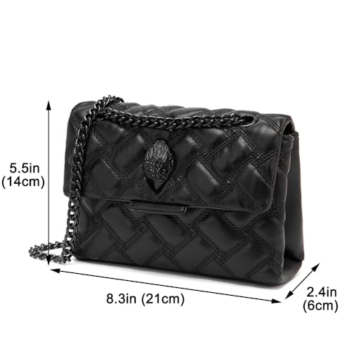 Image of Rejolly Rainbow Stripe Crossbody Shoulder Bag for Women Color Blocking PU Leather Colourful Purse with Chain Strap | PU Leather, with Chain Strap