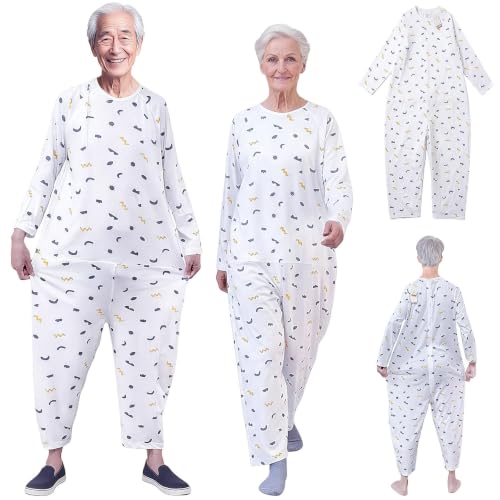 Image of Unisex Jumpsuit with Back-Zipper,Suitable for Alzheimer's,Dementia Patient,Seniors,Incontinence Care