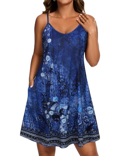 Image of JOELLYUS Womens Spaghetti Strap Dress Summer Dresses Beach Cover Ups Casual Sundresses with Pockets 2026