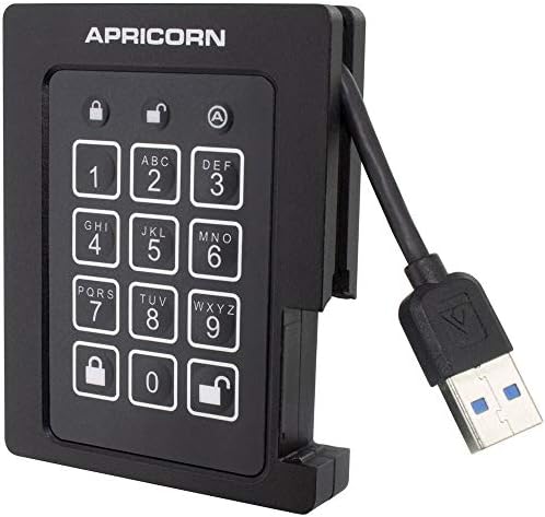 Apricorn Aegis Padlock 480 GB SSD 256-Bit, FIPS 140-2 Level 2 Validated Ruggedized USB 3.0 Encrypted External Portable Drive