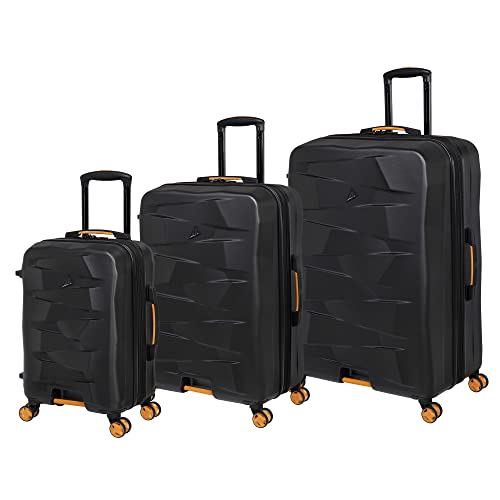 it luggage Elevate 3 Piece Hardside 8 Wheel Expandable Spinner, Black, 3 Pc Set