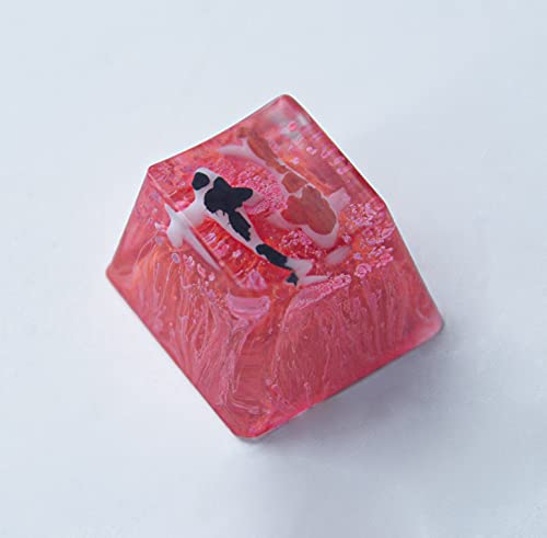 Gaming Keycaps for Cherry MX Swtiches(OEM R4) Hand Made Resin Key capsâ€¦ (Red Koiï¼ˆR4ï¼‰)