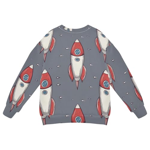 JUNZAN Space Rockets Gray Kids Girls Hoodie Sweatshirt Fleece Hoodies for Girls Sports 4T2