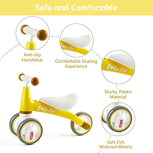 LOL-FUN Baby Balance Bike Toys for 1 Year Old Boy and Girl Gifts One Year Old Birthday, Baby Toys 12-18 Months Toddler Balance Bike