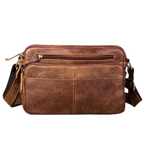 Vintage Messenger Bag, PU Leather, Shoulder Crossbody Purse with Strap, for Travel Work Business, for Women Men, 9.8in