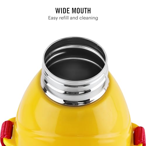 Image of CELLO Puro Steel-X Kids Zee 600 | Water Bottle with Inner Steel and Outer Plastic | Insulated Water Bottle | 540 ml, Red