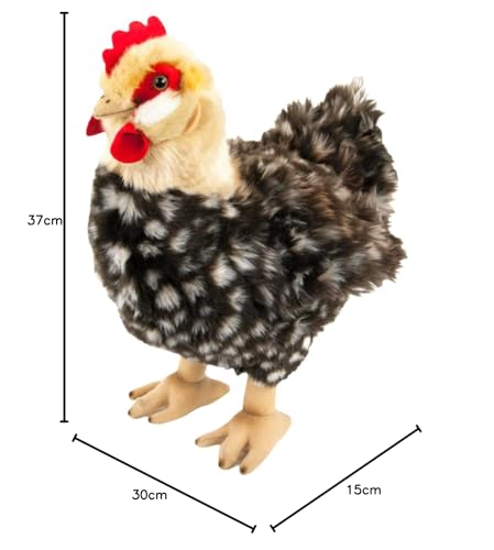 Teddys Rothenburg Kuscheltier Henne Hilde 37 cm grau/braun Huhn mit Ei Plüschhenne Plüschtier
