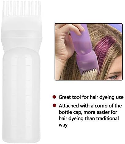 July Summer Gifts 3 Colors Hair Dyeing Bottle Brush Shampoo Hair Color Oil Comb Applicator Tool Lightweght(White) - Image 5