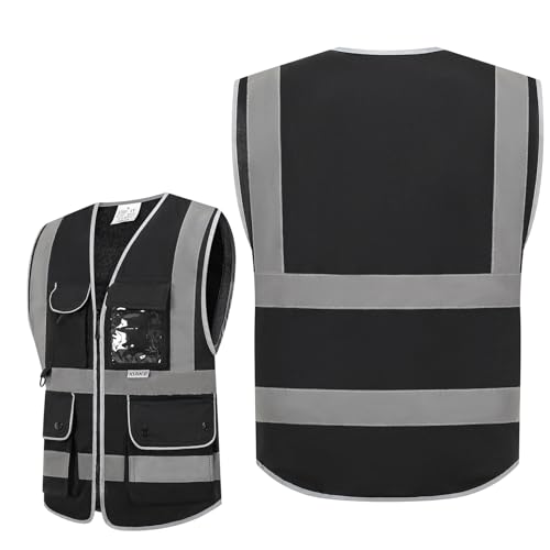 Image of XIAKE Reflective Safety Vest for Men & Women High Visibility Class 2 Vest with Pockets Meets ANSI Standards