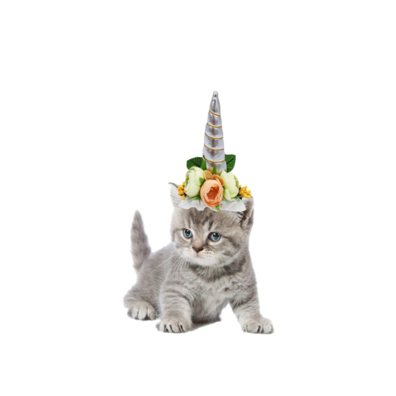 POPETPOP 3piezas Sombrero De Cosplay para Mascotas Diseño De Unicornio Gorro y Cómodo para Gato y Perro para Fiestas y Eventos Talla s