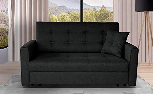 mkSofa Bed- 3 Seater Sofa Bed for Living Room, Bedroom Furniture- Three Seater Sofa with Modern Fabric- Sofa Bed 3 Seater is Available in Dark Grey Color