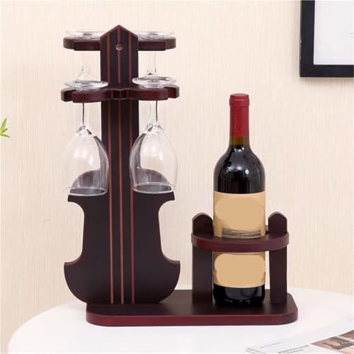 Soporte para botellas con diseño de violín y porta copas miniatura 6